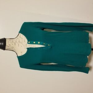 J. Crew Teal Button-Up thermal Long Sleeve